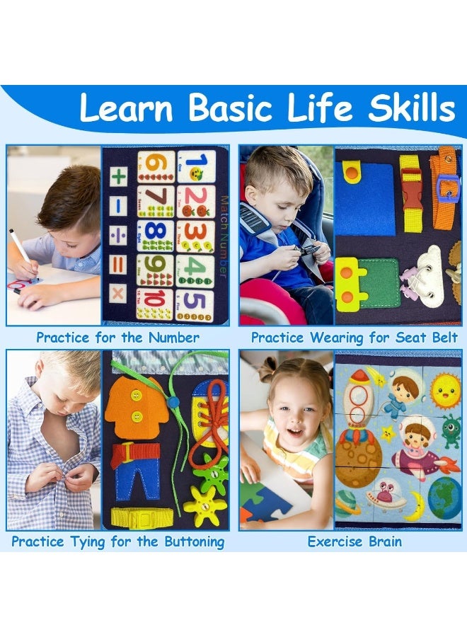 Arabest Toddler Busy Board, 8 In 1 Montessori Toy Busy Book Kid Preschool Developing Sensory Board Baby Educational Learning Activity for Basic Shape Color Flying Airplane Travel Essential Game Gift Ages 1-4 - Image 5